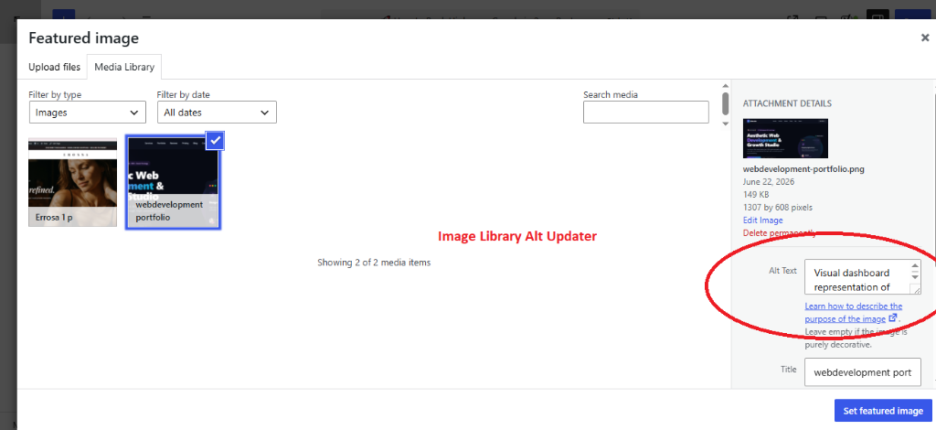 Image Library Alt Updater
